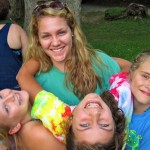 Camp Counselor Hugs Campers