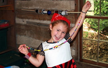 bead crafting at camp