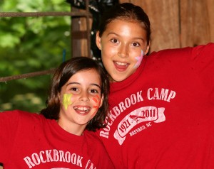 Rockbrook Camp girls with faces painted