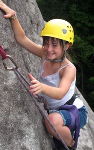 Girl Camp for Climbing Rocks