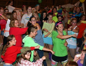 Camp 1980s dance party