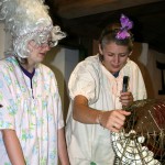 Camp counselors dressed as old ladies