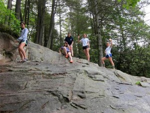 Oldest campers hiking in Dupont State Forest