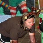 Counselor dressed as rudolf