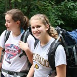 Camp girls going backpacking and camping