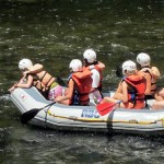 Camper adventure trip whitewater rafting