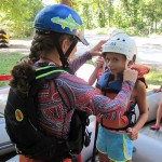Rockbrook camper girl ready for whitewater rafting