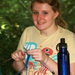 teen camp girls knitting