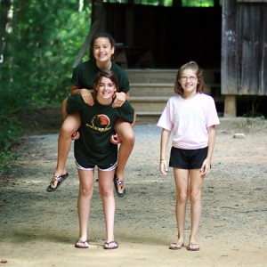 Girls Move Outside at Camp