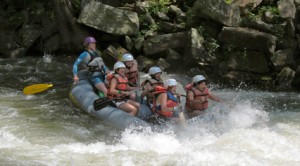 Camp whitewater rafting trip