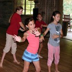 girls learning modern dance at summer camp
