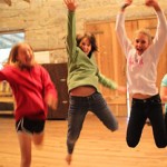 campers dancing in summer camp dance studio