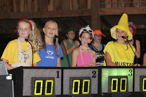 Camp kids playing fun game show